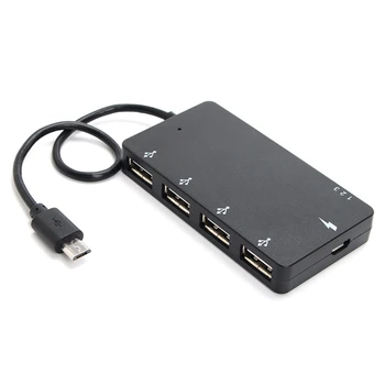 

4 USB 2.0 to Micro USB OTG Charge HUB Adapter Universal Charger For Smartphones U Disk MP3 For Windows System Tablets Profession