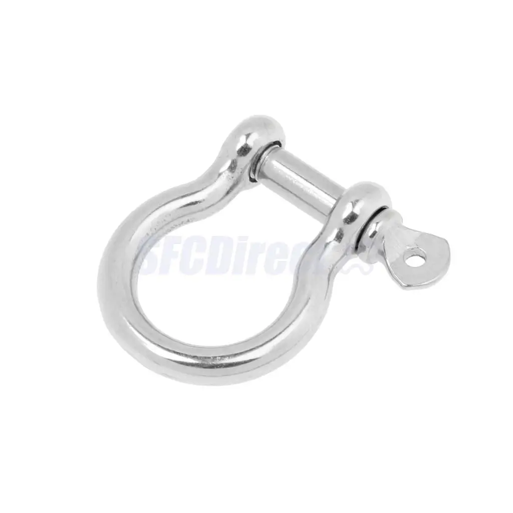 2 Pack 5mm 6mm STAINLESS STEEL BOW SHACKLE FOR BOAT MARINE CHAIN RIGGING