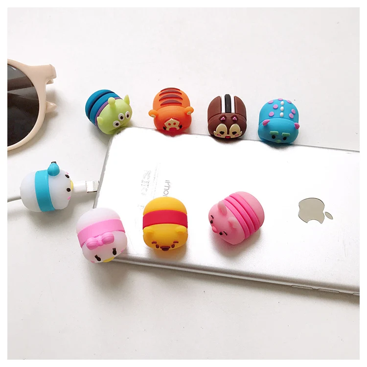 

Newest Cartoon Bite Cable Protector for iPhone 7 6 8 Plus X USB Data Line Protection Doll Animal Bite Accessory cable organizer