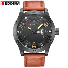 Curren Hombres de la Marca de Moda Casual Relojes Hombres Deporte Militar de Cuarzo Analógico Fecha Reloj Del Hombre Del Reloj de cuero