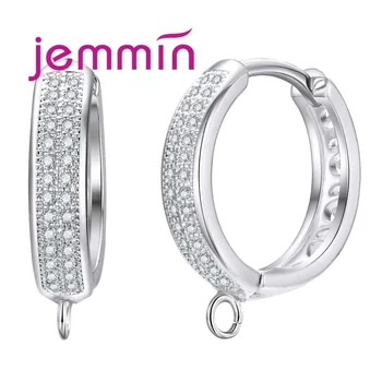 

Hot Sale 925 Sterling Silver Earrings Hoop Simple Style Good Cubic Zirconia Crystal Jewelry Present For Women Ladies