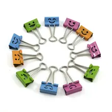 10 шт. мода мультфильм улыбка Уход за кожей лица Office для дома файл Бумага Металла Связующего Клип держатель