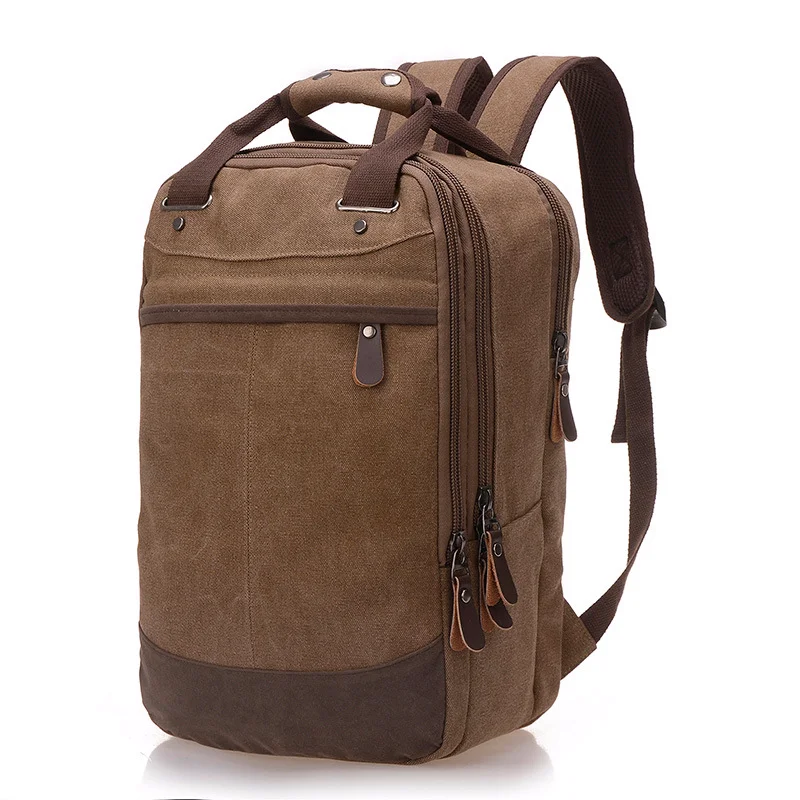 

2018 New Designed Stylish Solid Color Canvas Man and Woman's Backpack Fashion Large-capacity Student Schoolbag 16 Inch Backpack