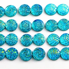 40 шт./лот 12 мм синий AB Цвет 12 модный стиль плоская задняя Смола Кабошоны подходят 12 мм Камея основа Кабошоны