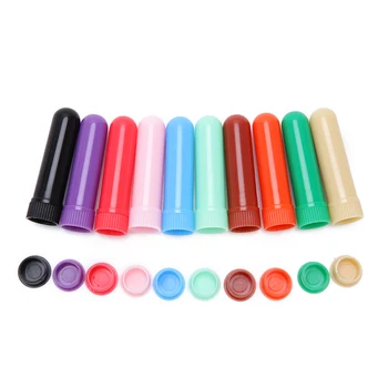 

12Pcs/set Essential Colored Plastic Blank Nasal Aromatherapy Inhalers Tubes Sticks With Wicks For Oil Nose Nasal Container