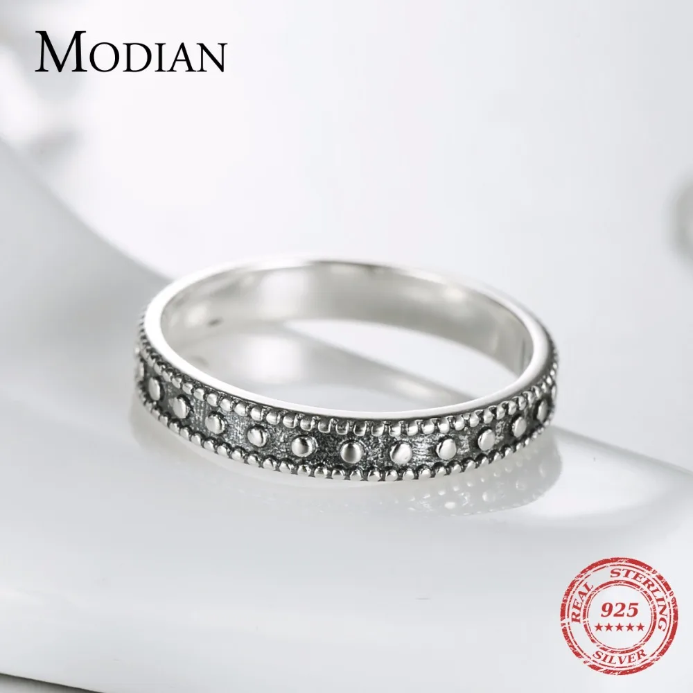 Modian Лидер продаж классическое Настоящее 925 пробы Серебряное винтажное стекируемое модное кольцо для ногтей для женщин ювелирные изделия из стерлингового серебра Anel