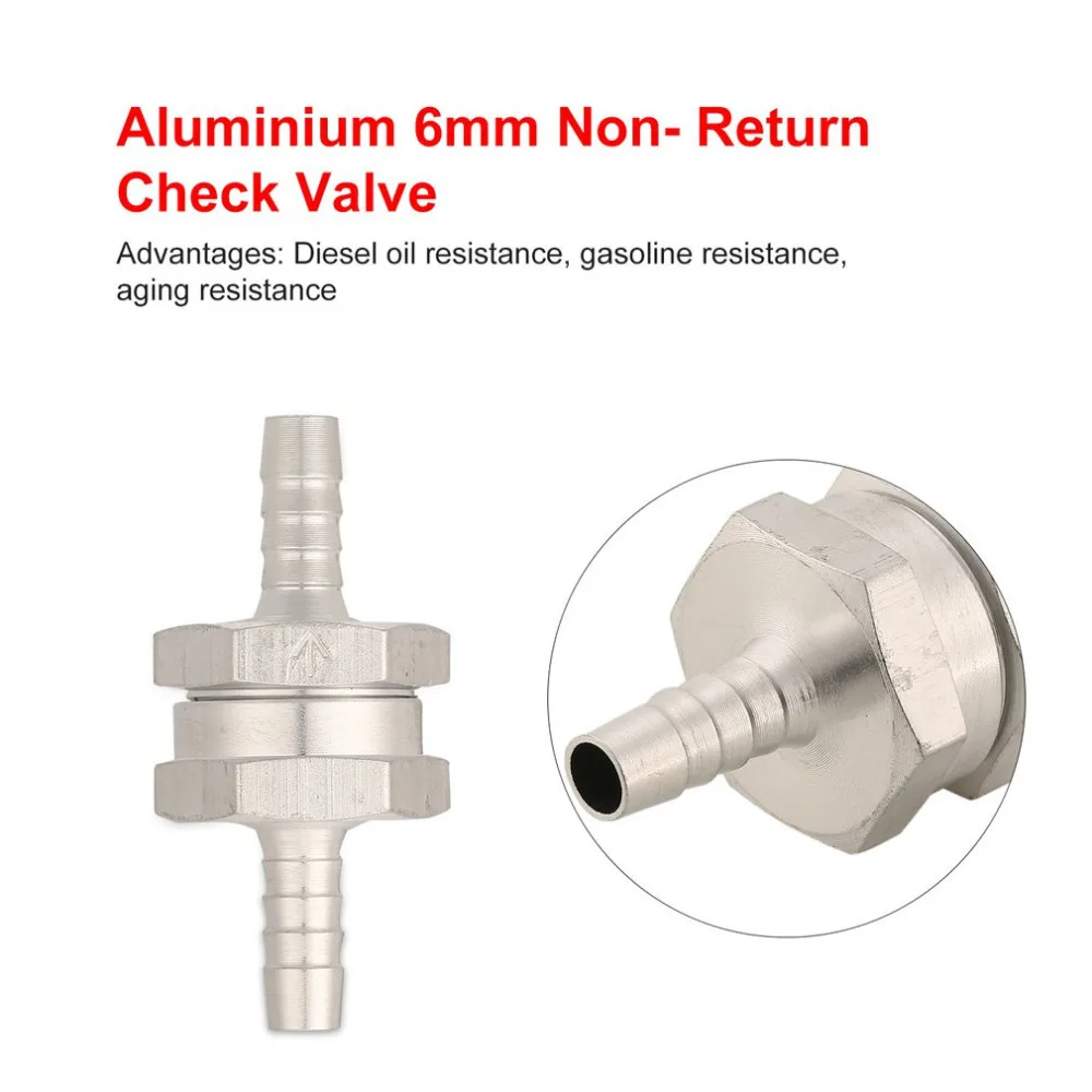 1 шт. алюминиевый обратный клапан 6 мм топливный безвозвратный Встроенный обратный клапан вакуумный шланг один способ для карбюратора автомобиля
