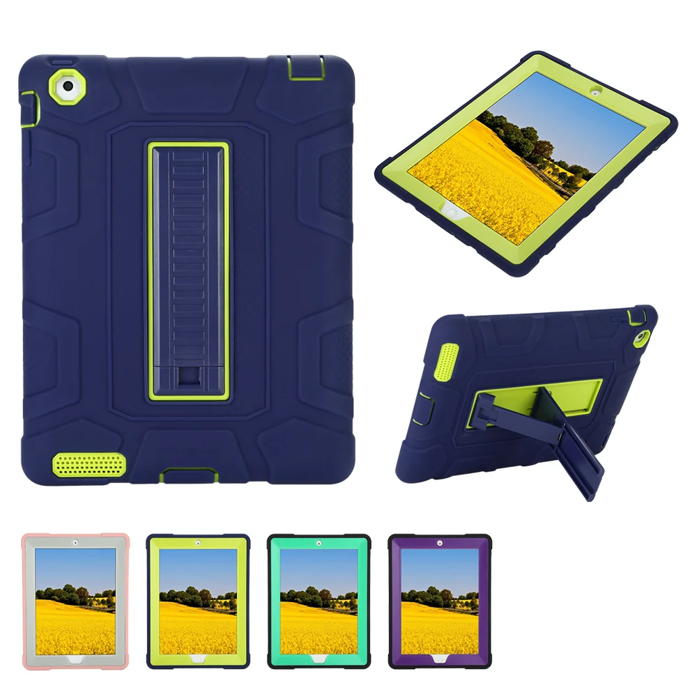

Case for iPad Hybrid Kids Protective Shockproof Heavy Duty Hard Case Cover Stand for Apple iPad 2 iPad 3rd Generation iPad 4