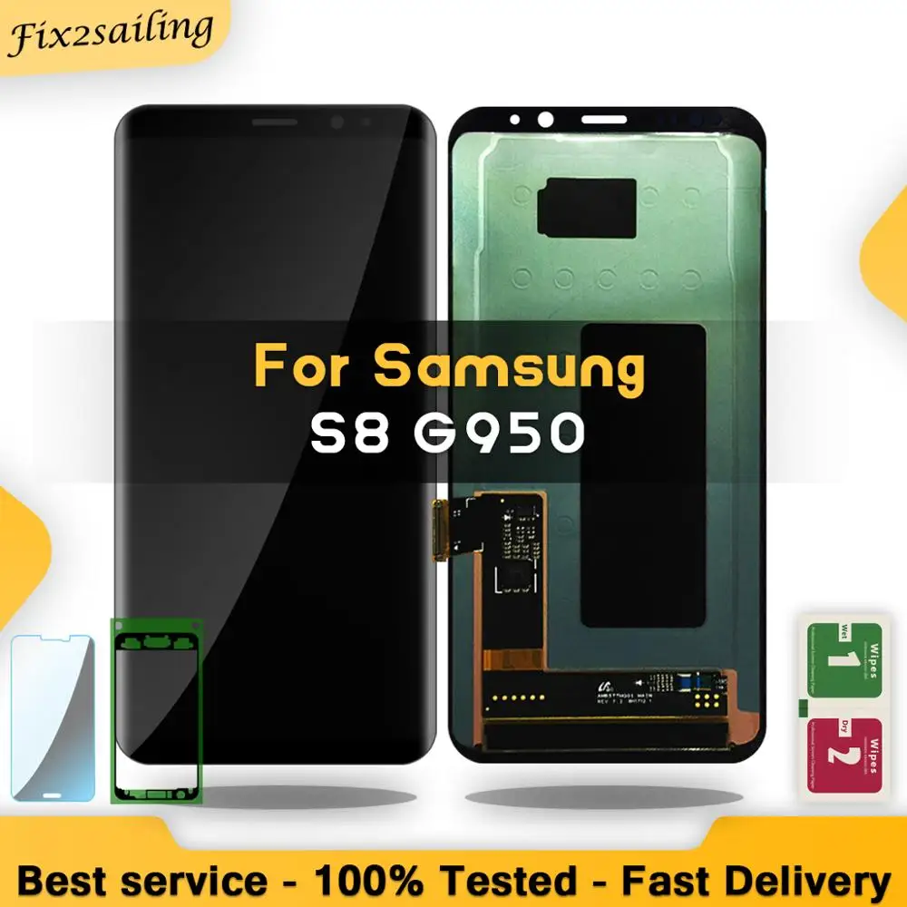 ЖК-дисплей для SAMSUNG Galaxy S8 G950 G950F кодирующий преобразователь сенсорного экрана в