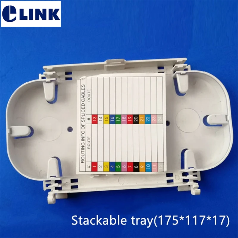 12 cores fiber splice tray for ftth drop cable high quality ftth optical plastic cassette splice tray factory sales elink 20pcs 24 cores fiber splice tray high quality ftth cassette splice tray 24 port ftth Flexible Cable Plastic Splicing tray ELINK 10pcs