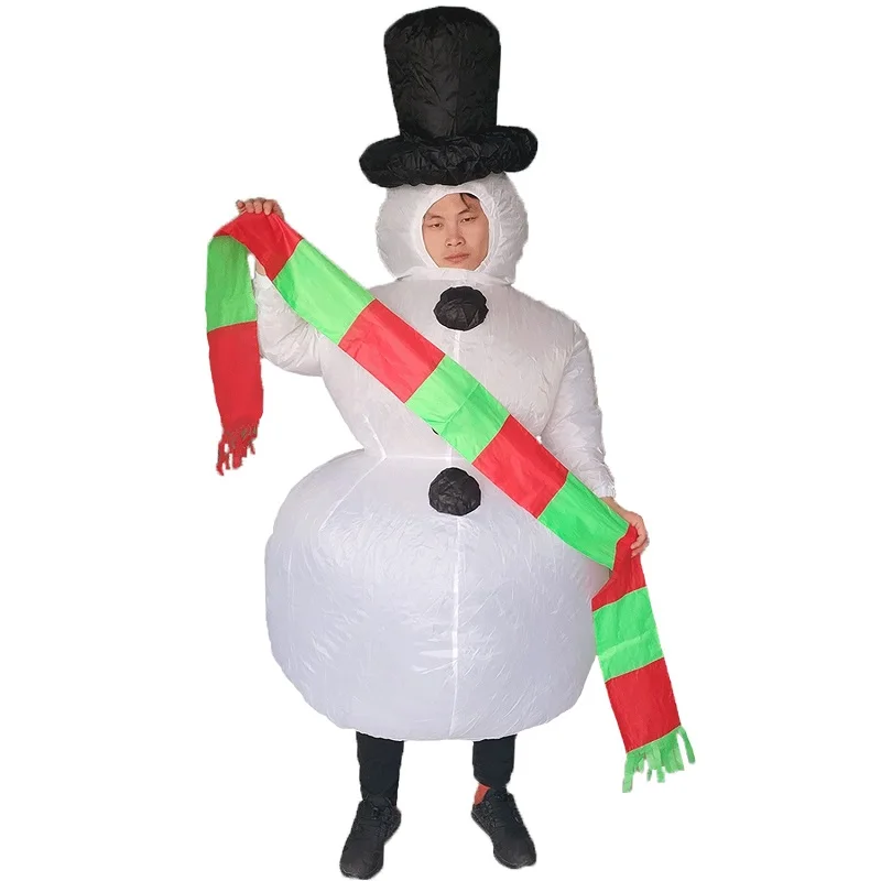 Костюм снеговика Санта-Клауса для взрослых и детей; Надувное нарядное платье на Рождество, Хэллоуин, карнавал; карнавальный костюм; костюм для дня рождения - Цвет: Snowman