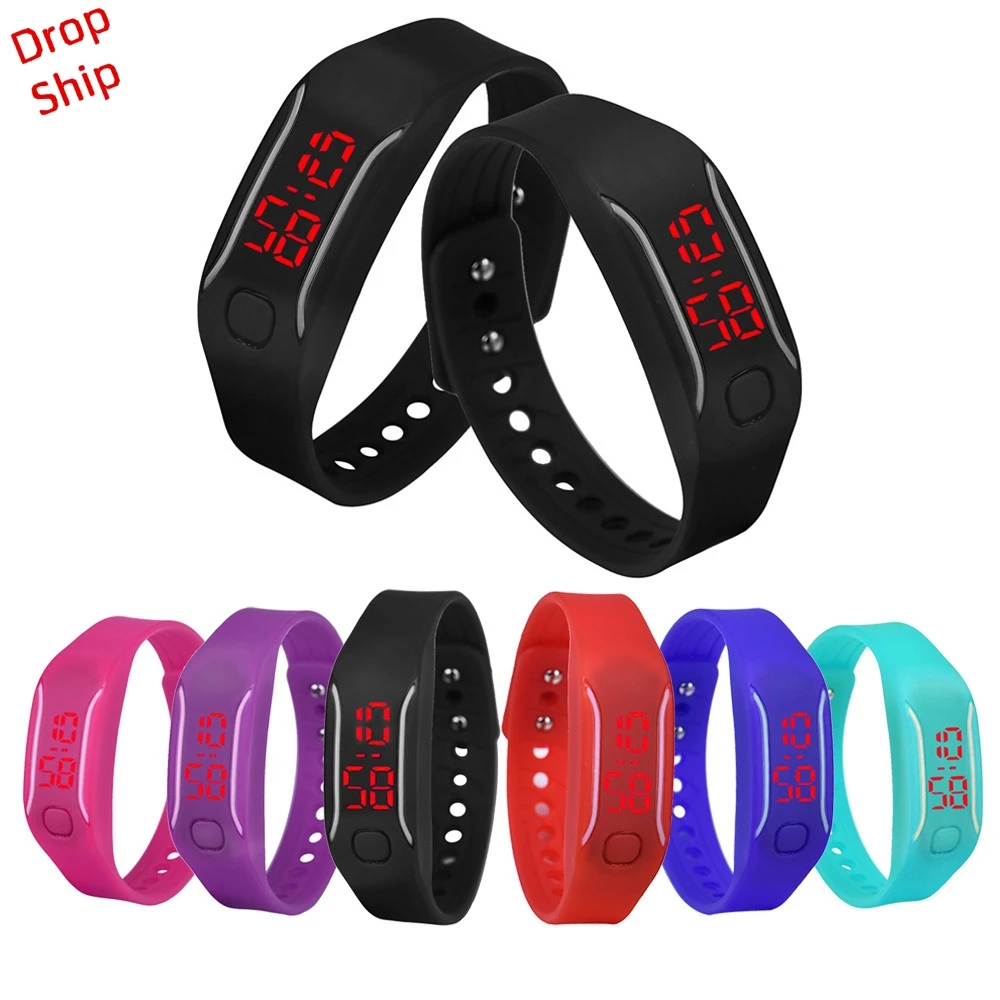 

Delicate Mens Womens New Fashion Designer Silicone LED Watch Date Sports Bracelet Digital Wrist Watch DROP SHIPPING J18W30 HY