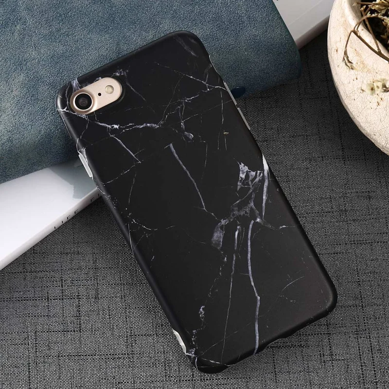 Роскошный чехол для телефона с мраморным узором iphone 6S 7 8 Plus XS XR Max черный