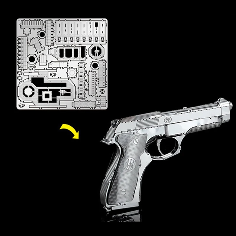 DIY 3D металлическая нано-головоломка Беретта 92 AK47 пистолет оружие Строительная модель комплект 3D лазерная резка головоломка игрушка 1 шт