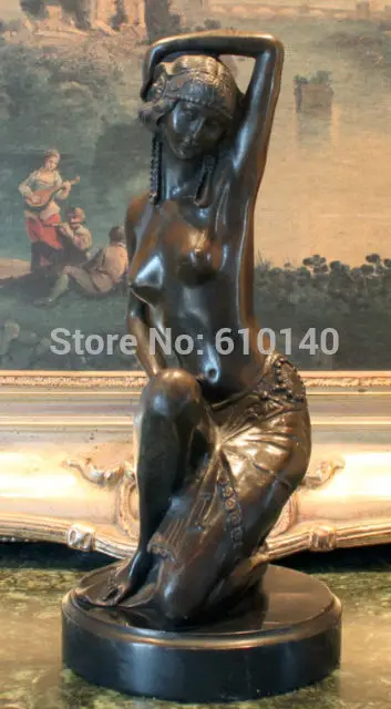 

Great Gatsby Jazz Era Elegant Nude Dancer Flapper Glamorous Female Bronze Statue