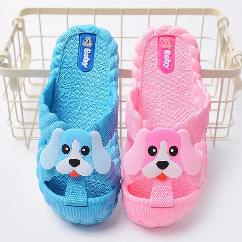 

New Summer Kids Beach Slippers For Children Sandals Flip Flop Home Bath Shoes Baby Girls Boys Casual Non-slip Flat Shoes Animal