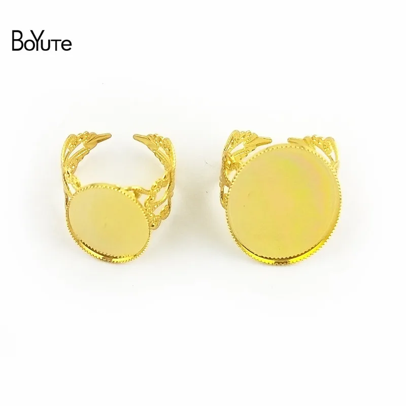 

BoYuTe 10Pcs 6 Colors Adjustable Ring Base with 13*18MM 18*25MM Oval Cabochon Tray Diy Material Ring Settings Jewelry Findings