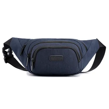 

2019 Casual Waist bag for men High Quality Sport Chest bag Waterproof Outdoor belt Phone bag Black Grey Blue Male Bum Hip bag