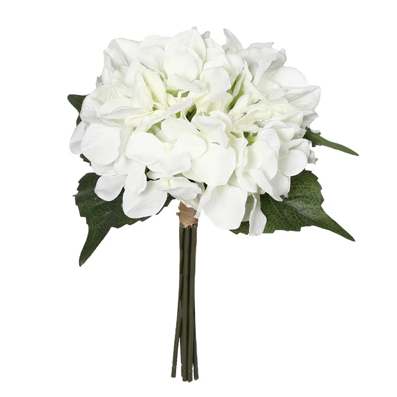 CHENCHENG, 6 шт./лот, 45 см, искусственный цветок гортензии, Свадебный искусственный цветок, свадебный букет, Настольный Декор для дома, Рождественский подарок - Цвет: White
