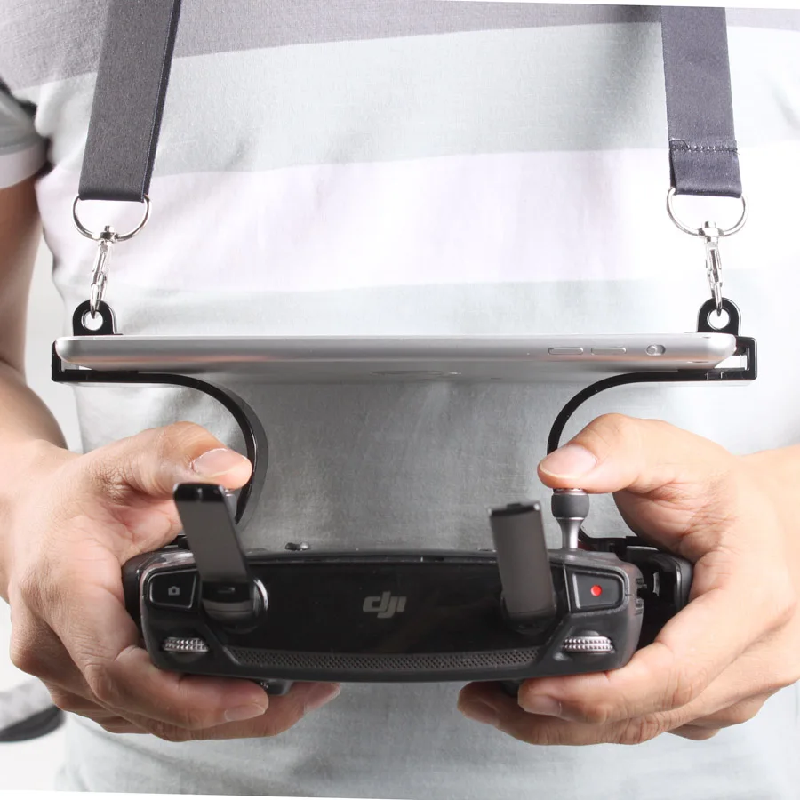 

Dual Hook 7.9'' 9.7'' Tablet Bracket Support Holder Remote Control Clip Holder w/ Neck Strap for DJI Spark Mavic Pro Air