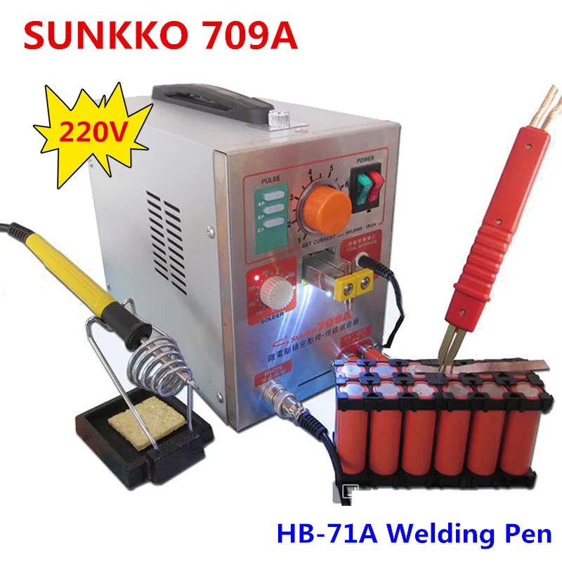 

3.2kw SUNKKO LED Pulse Battery Spot Welder 709A Soldering Iron Station Spot Welding Machine HB-71A pen