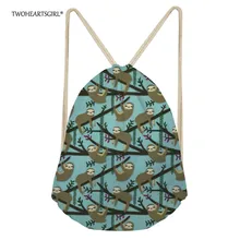 Twoheartsgirl для женщин Цветочный Ленивец рюкзак 3D печать путешествия Softback Сумка со шнурком Сумка Обувь для девочек Дети Рюкзаки