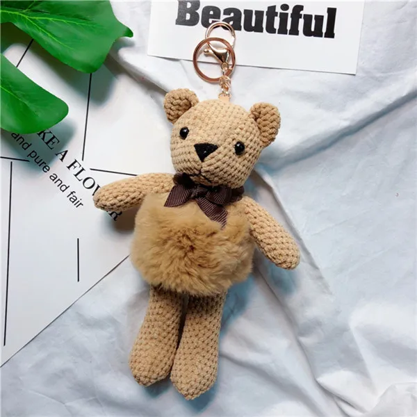 19 см плюшевый медвежонок ананас дизайн для маленьких девочек/мальчиков Плюшевые игрушки ключ подвеска брелок подарки медведь - Цвет: 11