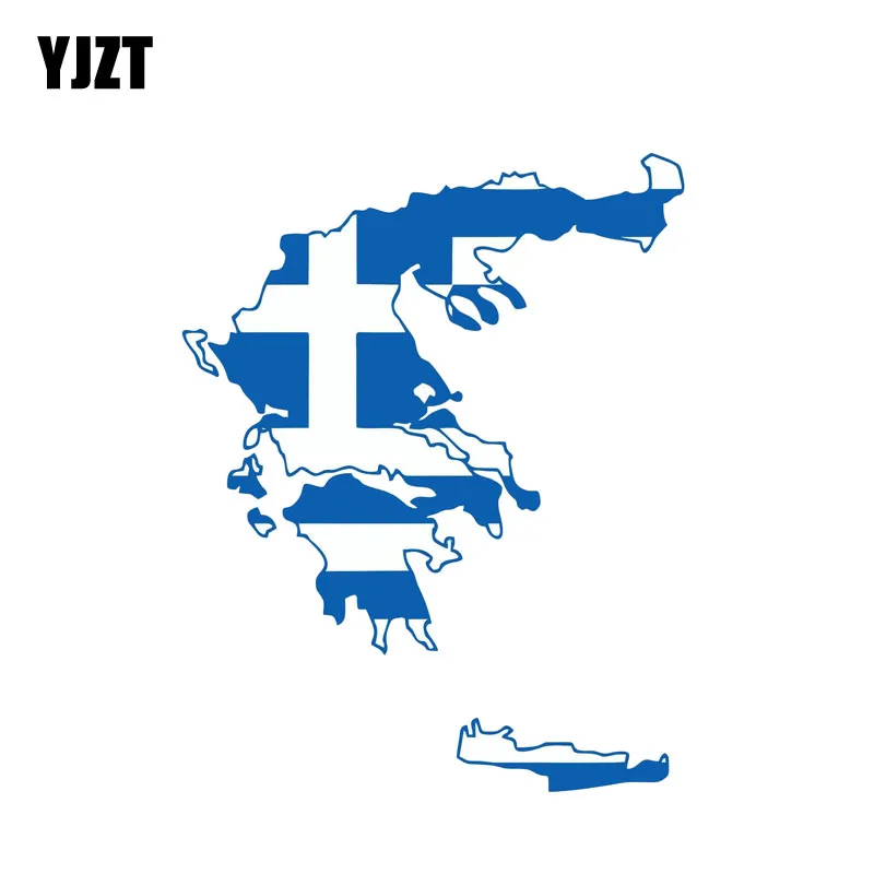 

YJZT 10.4CM*13.3CM Car Styling Map Car Sticker Greece Flag Reflective Decal 6-0884