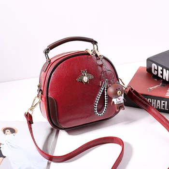 

Bags for women Mini bag female Messenger bag wild shoulder novelty attractive young round leather handbag