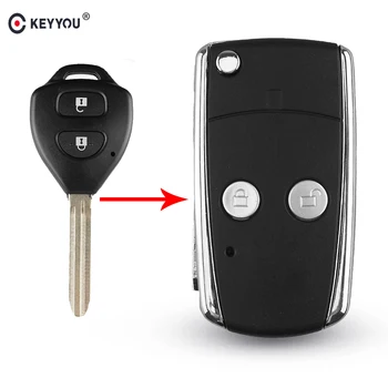 

KEYYOU 3 Buttons Modified Flip Folding Remote Car Key Case Shell For Toyota Camry Corolla Avalon Echo Avensis Tarago Prado Toy43