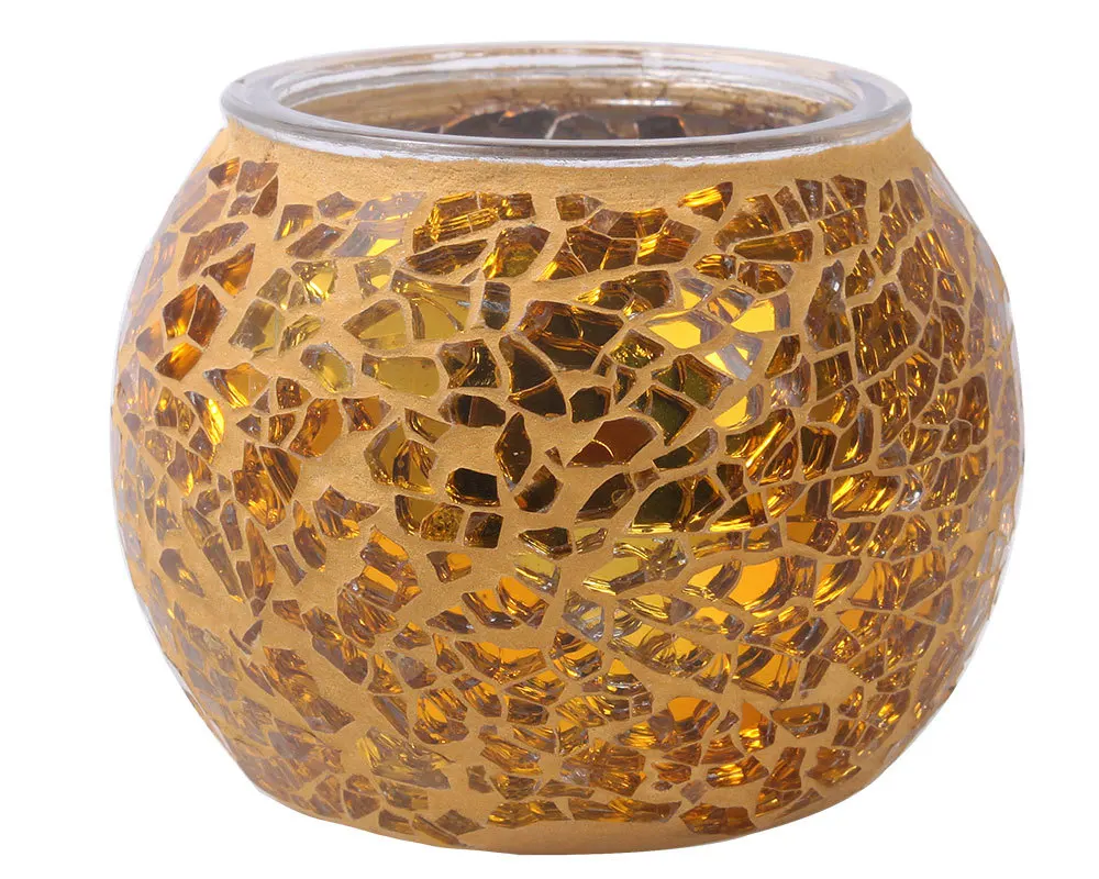 2 Different Style Shining Mosaic Decorative Glass Tealight Pillar