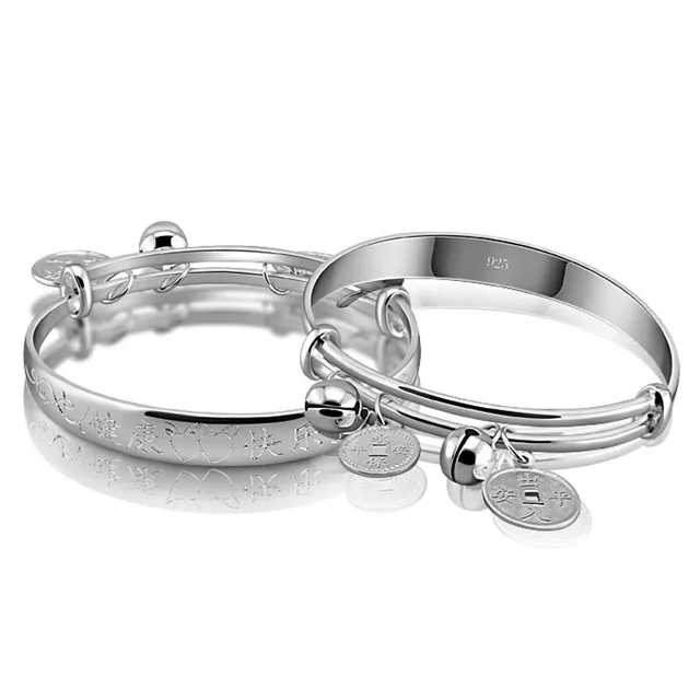 Chinese Style Sterling Silver Children S Bracelet Solid 925 Chinese Style Sterling Silver Children S Bracelet Solid 925 Baby Lovely Bell