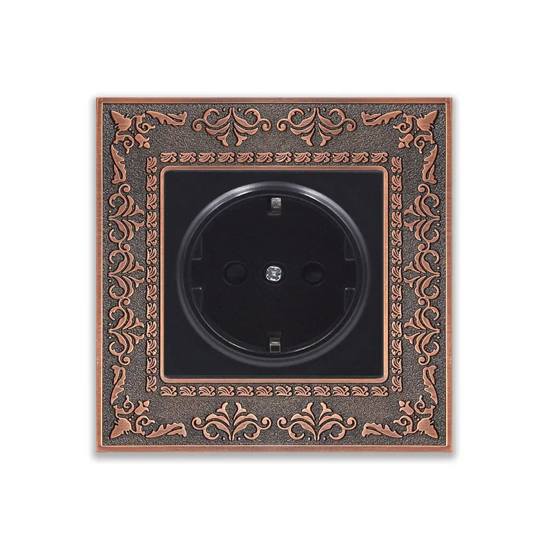 

Emboss style, 16A Europe wall socket and Zinc alloy frame, Germany socket EU standard wall outlet
