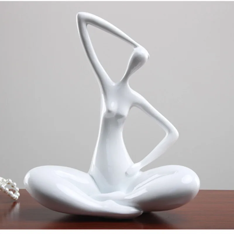 

Abstract Confusing Female Statuette Handmade Resin Yoga Pose Portrait Figurine Home Decor Statue Art and Craft Adornment R499