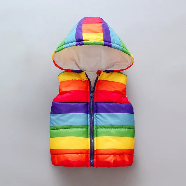 ActhInK New Baby Girls Rainbow Design Winter Vest Coat Baby Boys