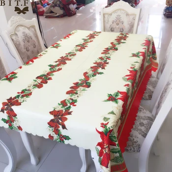

BITFLY Tablecloth for Rectangular New Year's Christmas table cloth Cover Nonwoven Polyester Printed Dome Decoration table Cover