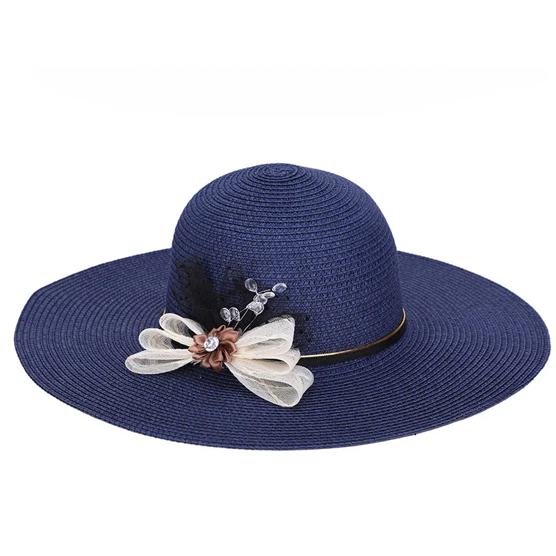 Женская льняная шляпа от солнца, летняя шляпа, Женская однотонная широкополосная УФ-шляпа, пляжная шляпа, вечерние, свадебные, Кентукки, Дерби, церковная шляпа