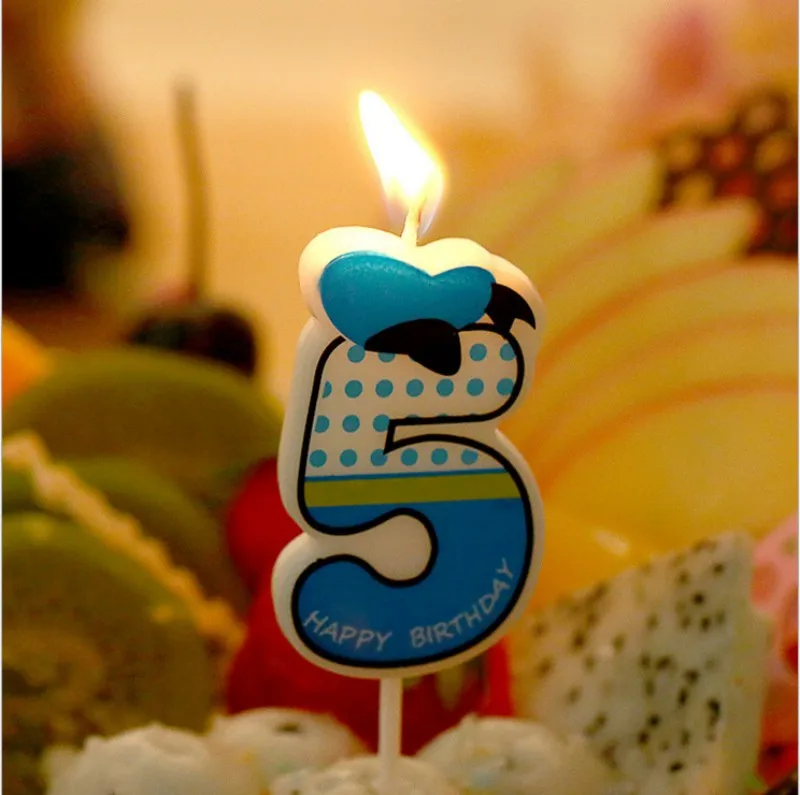 Номер 0-9 Микки Минни Маус Свеча Для детей день рождения свеча украшение торт Кекс Топпер украшения для вечерние - Цвет: Blue5