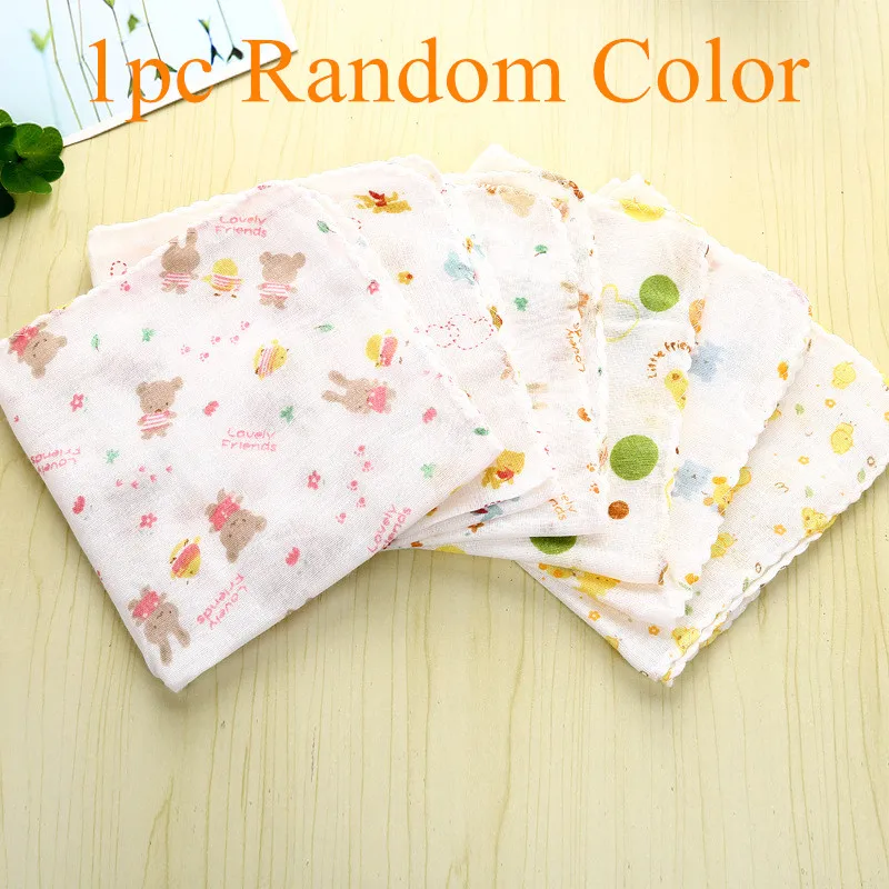 1pc Random Color 1/5 шт, хлопковые полотенца для младенцев, мягкие квадратные полотенца для малышей, детские полотенца для лица, носовой платок, полотенца, горячая распродажа, Прямая поставка - Цвет: 1pc Random Color