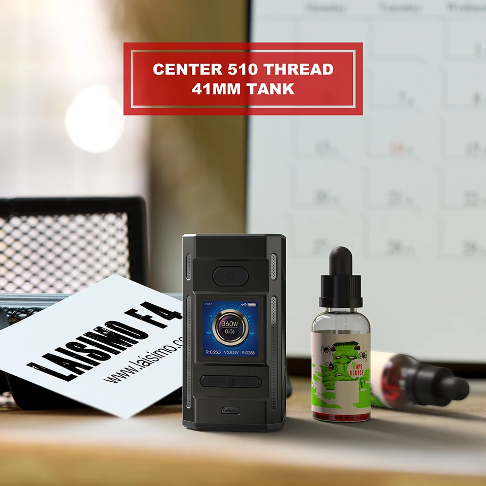 Original Laisimo F4 Box MOD with 1.3 inch colorful Screen Center 510 thread for 41mm Tank E-Cigarette Vape mod VS squonk Mod (8)