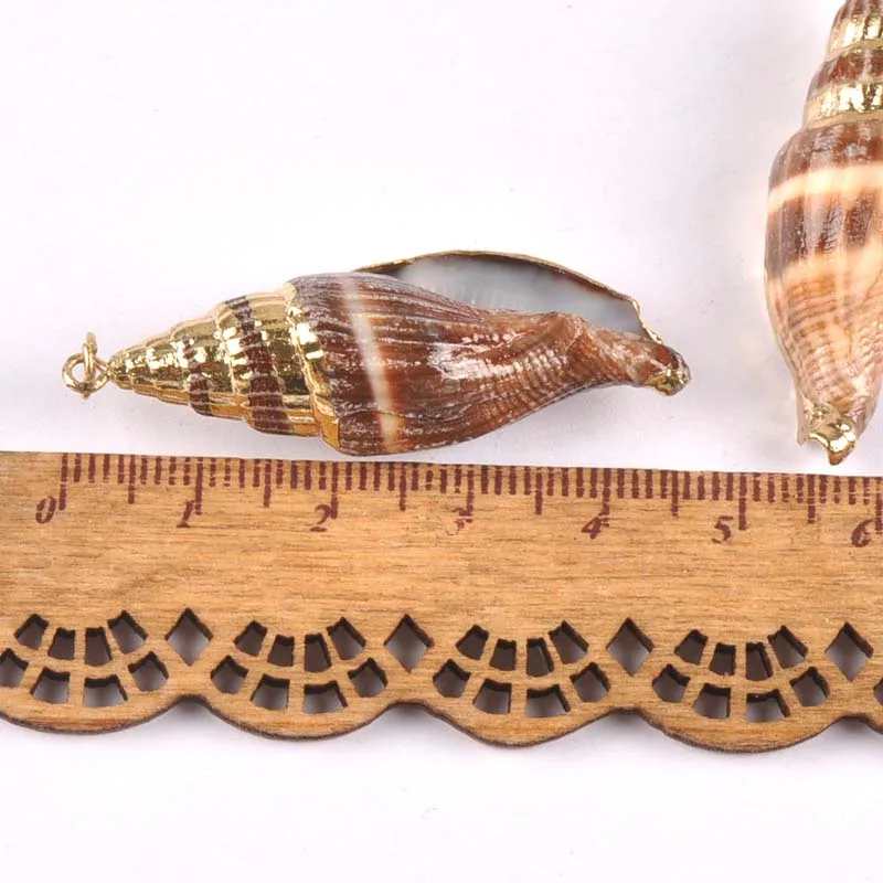 Natural-striated-Spiral-Shell-Gold-Plated-for-earring-DIY-handmade-Brown-charms-pendant-SeaShells-Home-decoration