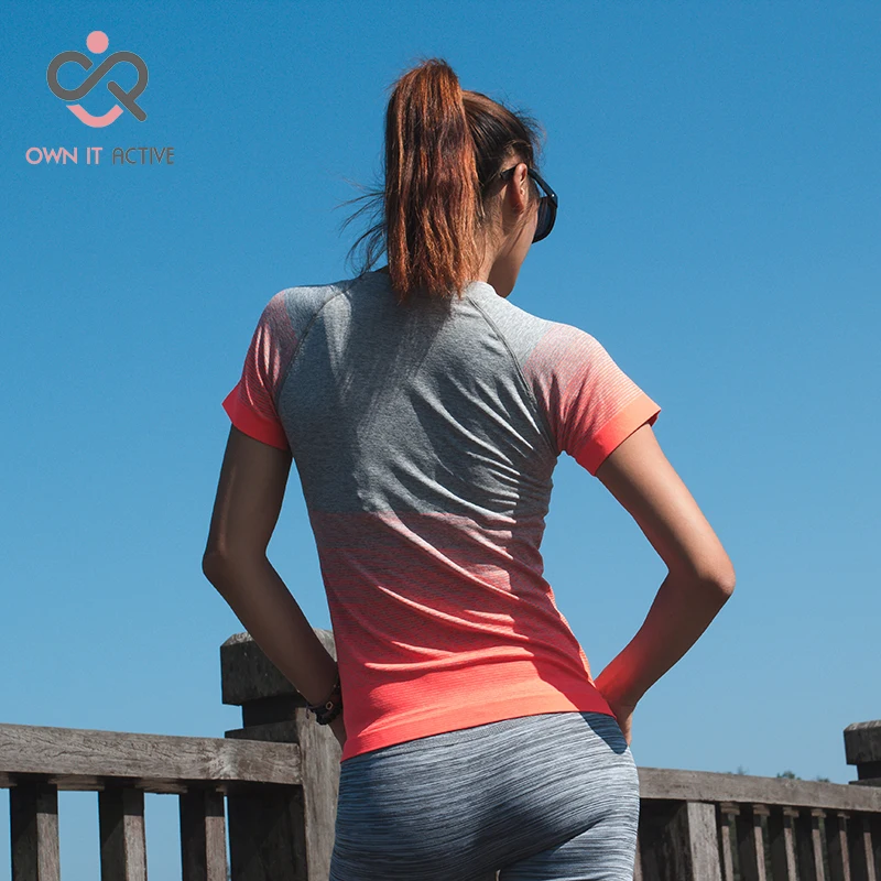 Aptidão das Mulheres Ginásio Camisas Esporte Quick Dry Correndo T shirt da Luva da Roupas t & Partes Superiores P096 Deporte Mujer