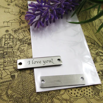 

20pcs--"I love you "stainless steel charms more style for choosing DIY Charms 30x7mm