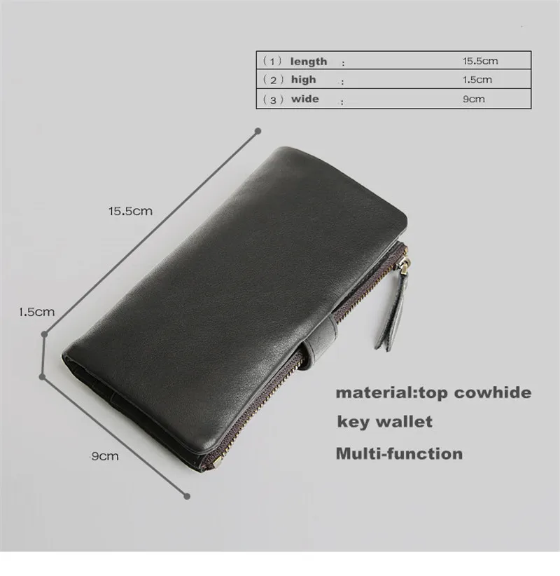 Пролитая кожа мужской бумажник для ключей большой емкости из воловьей кожи ID держатель для карт на молнии многофункциональный автомобильный брелок чехол для подарков