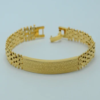 

Anniyo 20.5CM Bracelet for Men Gold Color/Plating Jewelry Wholesale GP Bangle Link Bracelets for Women,NEW Han Chains #004902