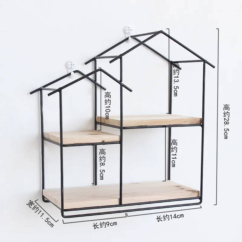 Креативный дом настенный Декор полка для гостиной кабинет Кованое железо маленькая книжная полка настенная подвесная Цветочная подставка