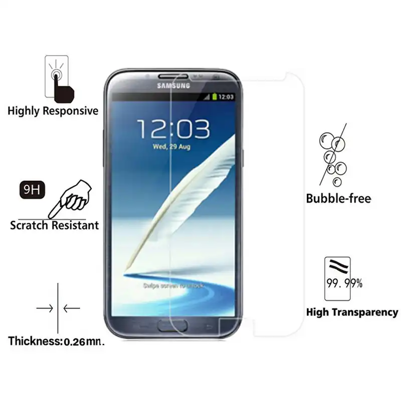 Закаленное стекло 2.5D для Samsung Galaxy Note 2 оригинальная Взрывозащищенная защитная