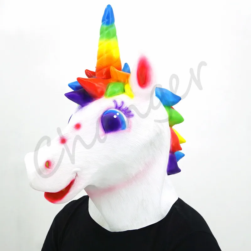 

Halloween Novelty Unicorn Head Latex Mask Costume Party Prop