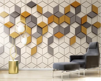 

beibehang Custom 3d wallpaper fashion retro three-dimensional personality ginger mosaic stitching 3D TV background papier peint