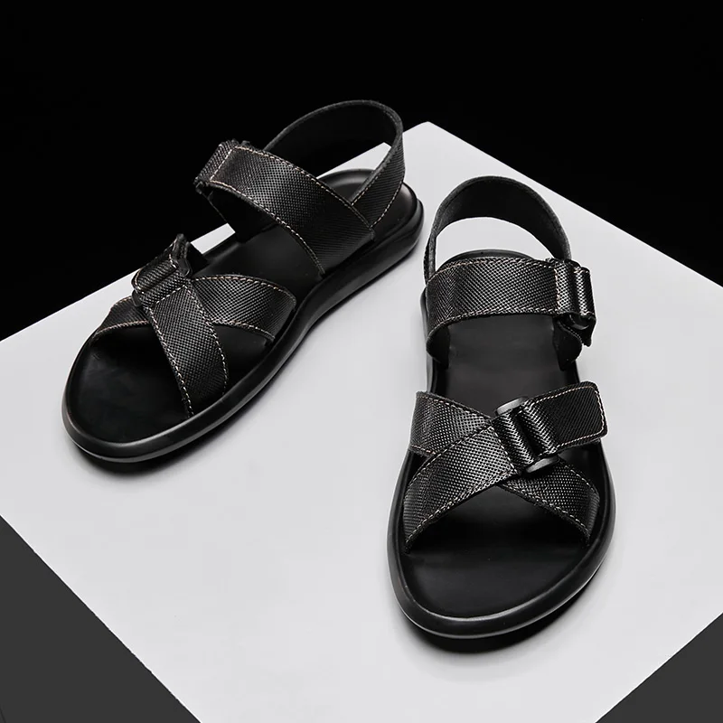 New Men Summer Sandals Fashion Breathable Soft Comfortable Genuine ...